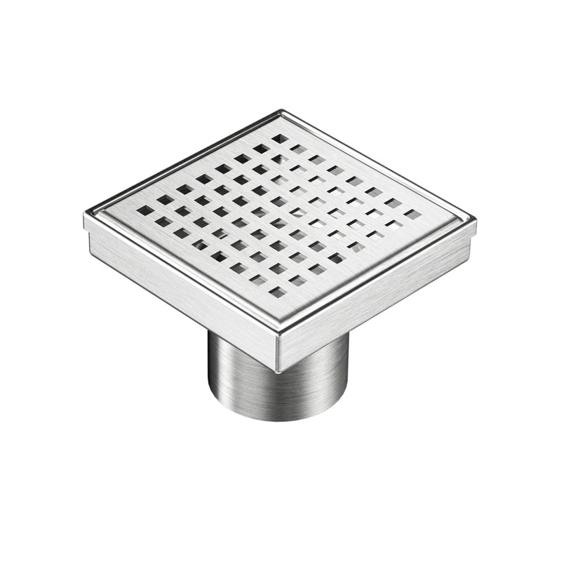 Neodrain 4-Inch Square Shower Drain with Removable Quadrato Pattern Grate,