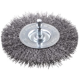 kwb Disc Brush, Coarse, HSS Steel Wire, Diameter 100 mm for Metal and Stone, Wire Brush for Drill Machine incl. E6.3 Hex Shank for Rust Removal, Descaling, Roughening and Cleaning, Pack of 1