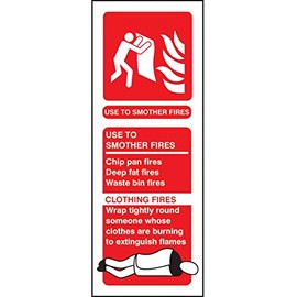 Caledonia Signs 11218S Fire Blanket Identification Sign, Rigid Plastic, S: 75 mm x 200 mm