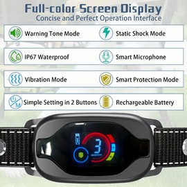 Screen Barking Device Charging Waterproof Pet Shock Collar Automatic Barking Intelligent Barking Manufacturers