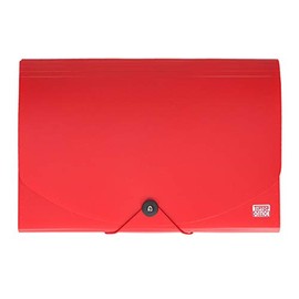 TTO Expanding File with 12 Compartments and Elastic Closure PP DIN A4+ Red