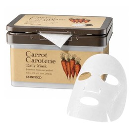 SKIN FOOD since 1957 Skinfood Mascarilla Diaria De Caroteno De Zanahoria 9.52 Oz (30Ea) - Calmante, Hidratante Rápida, Piel Sensible, Aceite De