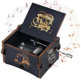 Caja Musical Castillo en el Cielo, Caja de Música de Manivela, Caja de Música con Manivela de Madera, Diseño Delicado y Elegante, Adecuada para Regalos de Navidad y Cumpleaños.