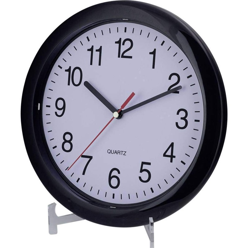 Eurotime 22221 Quartz Wall Clock 25 cm Black, Black