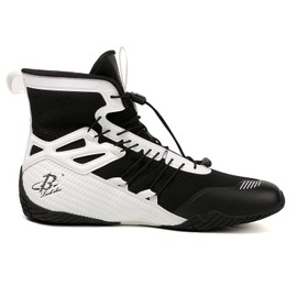 B LUCK SHOE Men’s Boxing Shoes Lightweight High-Top Training Shoes with Drawstring – Supportive Gym Footwear for Fighters LS508 Black/White