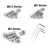 M2 M2.5 M3 Screws Set, 874 Pcs Flat Hex Socket