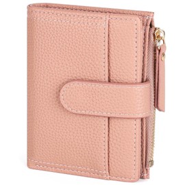 RRANCharltu Women's Leather Wallet Small with Card Slots Purse Women's Small Wallet Girls with Zip Pocket and Banknote Compartment, pink, Classic