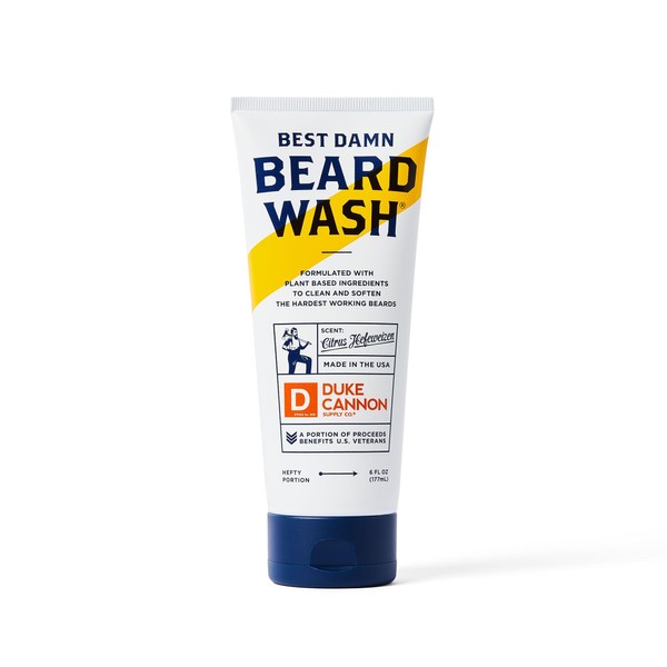 Duke Cannon Supply Co. Beard Wash Citrus Hefeweizen, 6 Fl Oz - Made with Plant-Based Ingredients to Strengthen, Rejuvenate, Soften and Condition
