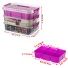 JUXYES 2Pack 3-Tiers Stack Carry Storage Box With Divided Tray,