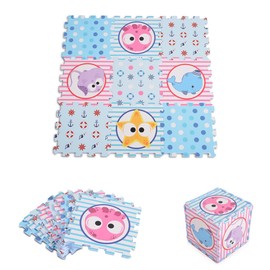 Cangaroo Sea World 9 Pieces Foam Rubber Puzzle Mat, Contributes to Motor Skills by Your Little One Assembles the Pieces into a Cube, Multicoloured
