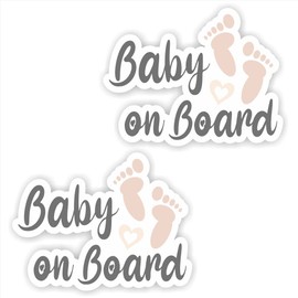 Folien-Zentrum - Baby on Board 2 Pieces 12 x 9 cm - High-Quality Sticker Car Tuning - Car Sticker - Funny Stickers for Car - Stickerbomb - Car Sticker - Made in Germany