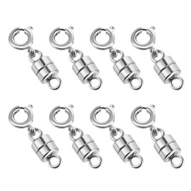 8 Pack Silver Magnetic Necklace Clasps Magnetic Necklaces Clasps Connector Magnetic Bracelets Clasp Converters for Bracelet Necklace Anklets Making (2CM)