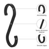 ASelected 20 PCS S-Shaped Hooks Black Hooks Wardrobe Aluminum Hooks
