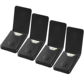 Outus 4 Pcs Business Card Holder, PU Leather Business Wallet Case Pocket Name Card Holder with Magnetic Shut Credit ID Case/wallet(Black)