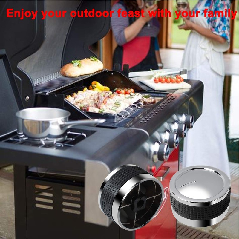 Gas Grill Knobs, Grill Control Knob Replacement Chrome Plated Plastic