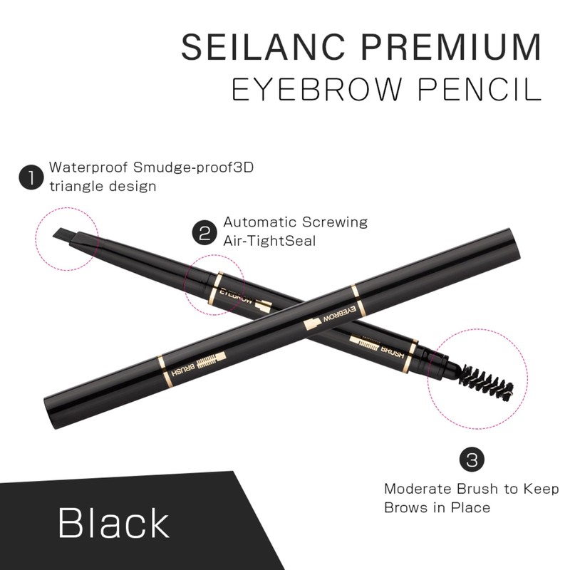 Eyebrow Pencil 2 Packs, Waterproof Smudge-Proof Brow Pencil with Brow