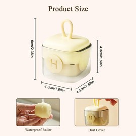 Senbos Tragbare Wiederverwendbarer Fusselrolle, Waschbarer Gel Tierhaarentferner Fusselrolle, Hundekatze Haustierhaarentferner für Kleidung, Klebriger Reiniger für Reisehaushalte (Beige)