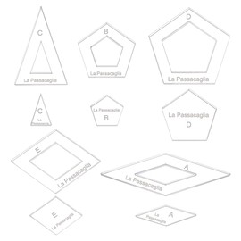 BENECREAT 10 Styles Geometric Quilting Template, Acrylic Intricate Sewing Machine Ruler, Transparent Pressure Plate Router Template for DIY Hand Patchwork Cutting Craft
