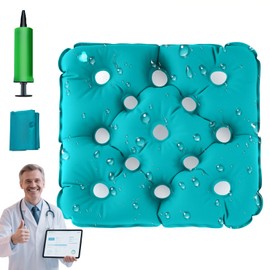 Inflatable Seat Cushions for Pressure Relief, 18x18inch Wheelchair Air Cushion for Bed Sore, Comfortable Waffle Pads for Long Sitting, Office Chairs, Car Seats, Wheelchair Cushions, with 1 Air Pumps