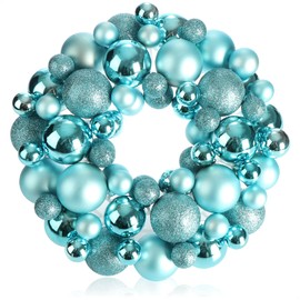com-four® Christmas door wreath - Advent wreath with various Christmas tree balls in beautiful colors Ø approx. 32 cm - great shiny Christmas decoration - table wreath