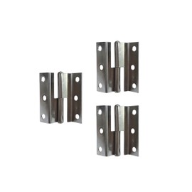 QCAA Lift Off Step Hinge Left Handed with Step 55mm x 1.4mm, for Cases & Boxes, Nickel, Made in Taiwan, 3 Pack