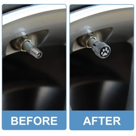 Car Metal Tire Valve Stem Caps, 4 Pack Universal Dog Paw Car Tire Valve Caps with Rubber Ring Tire Wheel Rim Dust Cover fits Cars, Trucks, Bikes, Motorcycles, Bicycles