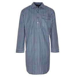Champion Mens Brushed Cotton Striped Nightshirt Sleepwear Dark Blue XL