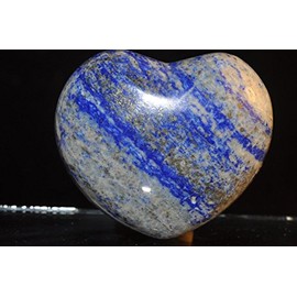 • Bella-gems • 40x45x25mm Exquisite~Natural Afghanistan Pyrite LAPIS LAZULI Jumbo Puff Heart-Reiki Energized -Palm/Pocket Stone - O1160