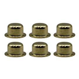 Creative Hobbies ELY6251 Brass Plated Steel Finials - 1/2 Inch Tall, Tapped 1/4-27 for Lamp Harp Tops - Perfect for Lamp Repair & DIY Projects | 6 Pack