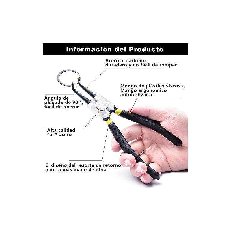 Juego de 4 Alicate de Anillo a Presión, Pinzas Craftsman,
