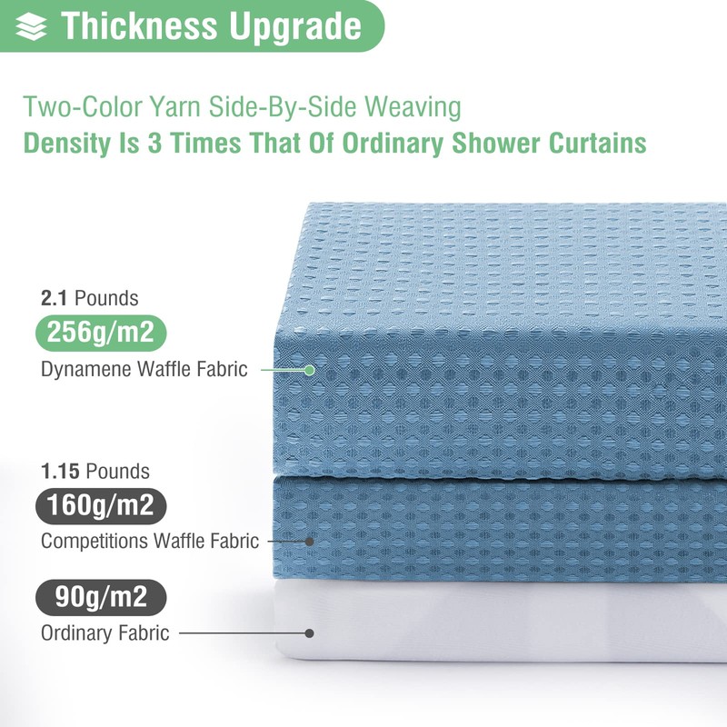 Dynamene Extra Long Shower Curtain - 84 Inch Long Blue