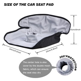 Hisprout 360 Comfort Universal Child Seat Protector Pad for Potty Training, Nappy Leaks for Toilet Training, Fit All Sizes Car Seats (Grey)