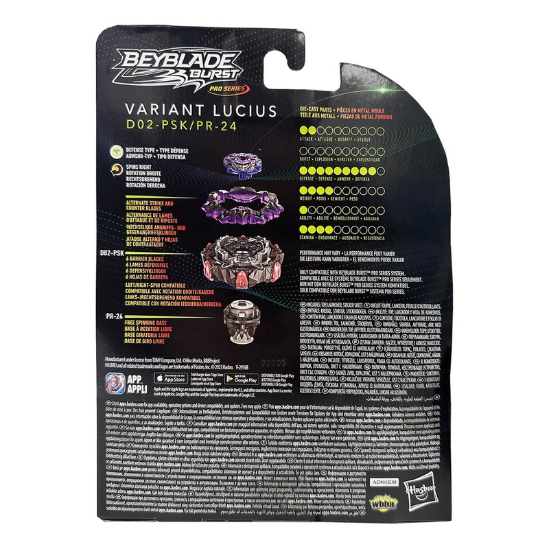 Hasbro F7799 Beyblade Burst Pro Series Variant Lucius D02-PSK PR-24