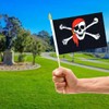 Newperlite Pirate Jolly Roger Stick Flag with Red Bandana Small