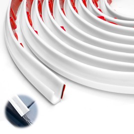 5M RV Rain Gutter J-Shaped Roof Rain Diverter Rubber Drip Strip Universal Rain Strip Roof Rain Diversion Strips for Cars, Trucks, RVs, Boat Doors, Van, White