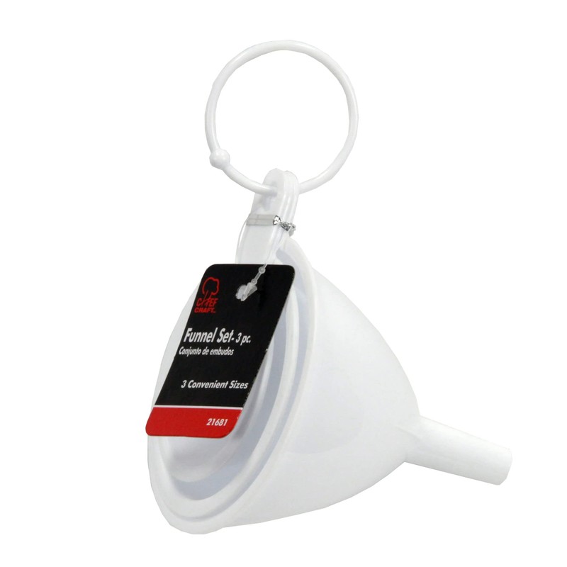 Chef Craft Classic Plastic Funnel Set, 2.5 to 3.75 inch