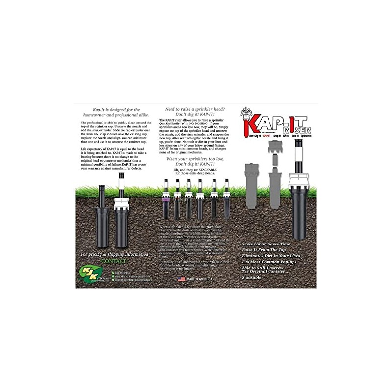 Kap-It Pop-Up Sprinkler Riser Extension 1-1/2in. (2, Black) (KAP-2)