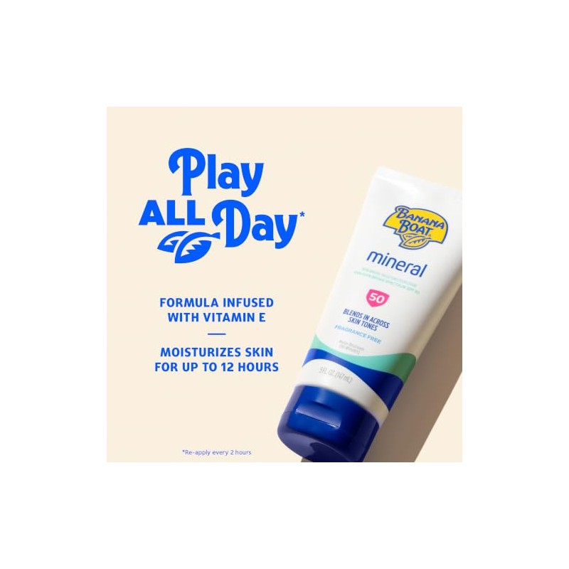 Banana Boat - Loción de protección solar mineral sensible SPF