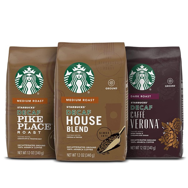 Starbucks Variety Decaf Ground Coffee — Variety Pack — 3 bags (12 oz. each)