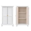 Miniature Doll House Wardrobe White Wooden Double Door Household Closet