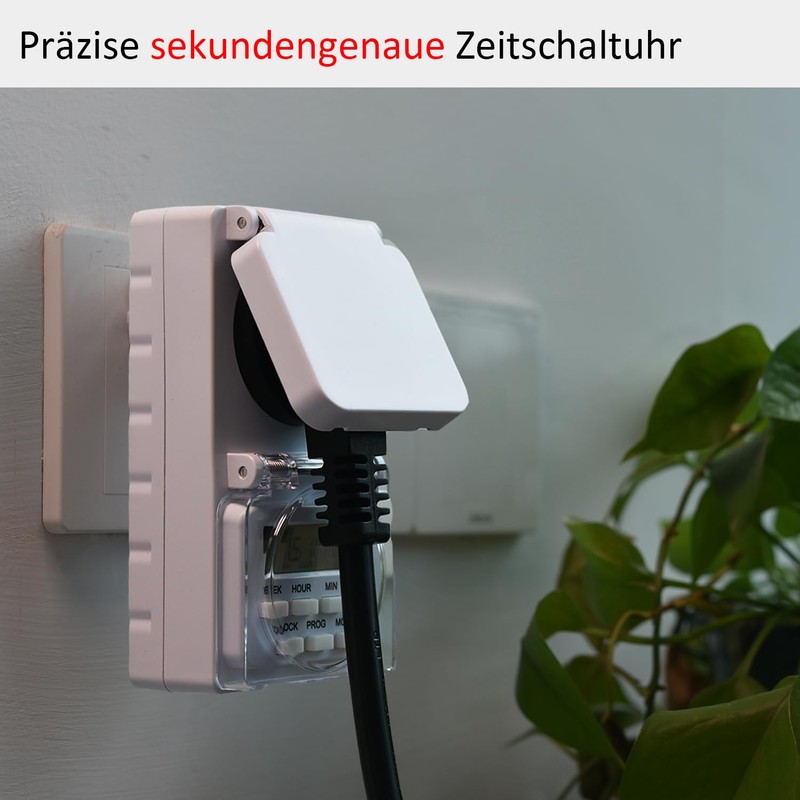 NOVKIT Digital Timer Socket for Outdoor Use with 8 Programmes
