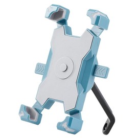 Homeet Motorcycle Phone Mount, 360° Rotation Motorbike Phone Holder Moped Scooter Rearview Mirror Holder Mount Anti Shake Universal for 4.0-6.8 Inch Smartphone - Adjustable – Quick Release – Cyan