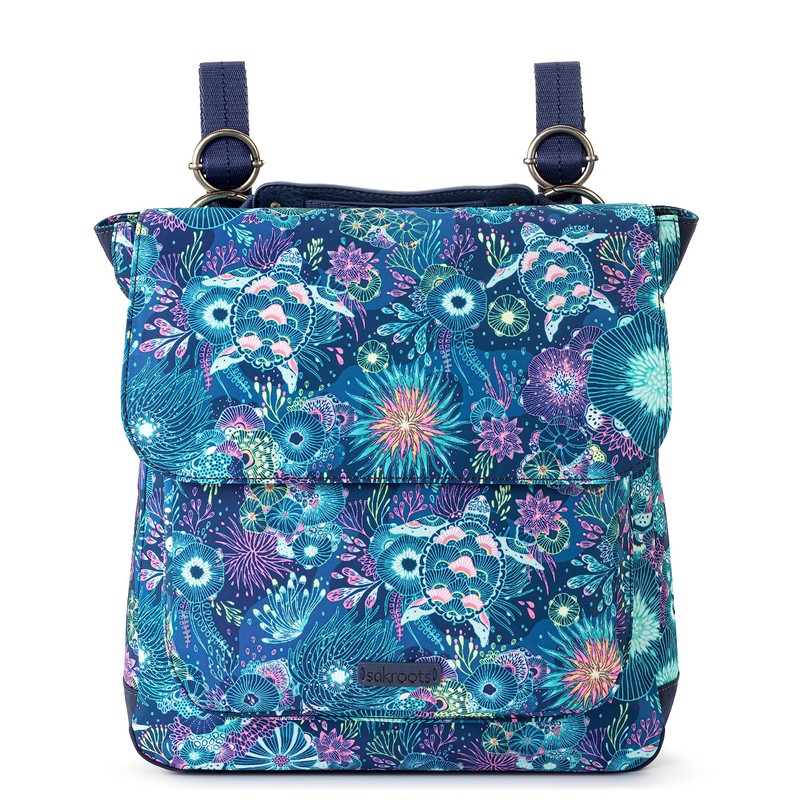 Sakroots Olympic Convertible Backpack in EcoTwill, Adjustable Straps, Royal Blue