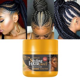 Joyeee Locken Styling Gel, Braid Twist Gel Edge Kontrolle Gel für lockiges und krauses Haar, Starker Halt & Ohne Rückstände, Tames Frizz & Edges, ideal zum Flechten, Zwirnen, glatte Kanten, 113g