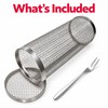 Stainless Steel Rolling Grill Basket for BBQ Cooking – Large