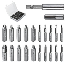22 Pieces Screw Extractor Set Double Head Screw Extractor Damaged Screw Extractor Set Left Extractor Set Professional Screws Extractor Tool Screw Extractor Extractor Made of HSS 4241