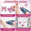 Bow Patches, 12 Pieces Pink Embroidered Patches, Bow Patch Stickers,