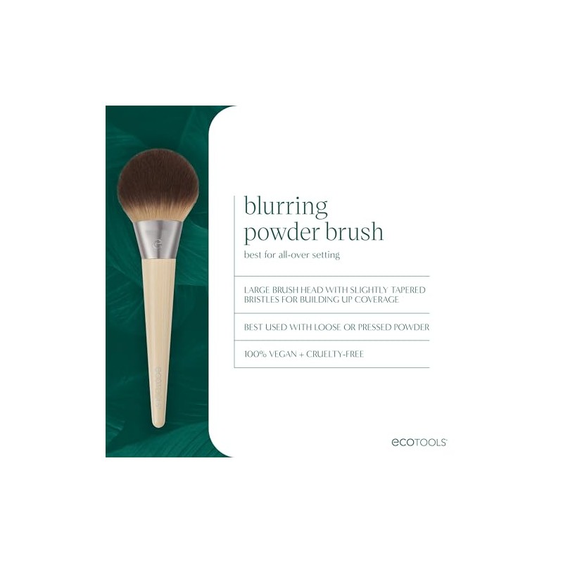 EcoTools Blurring Powder Makeup Brush, for Loose & Pressed Powder,