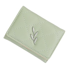 SOEROOY Women's Purse with RFID Blocking, Leather Women's Purse Small and Short Format, Mini Short Purse Women with 6 Card Slots and 1 ID Window, Green, Fashionable