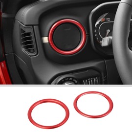 for Jeep JL Air Vent Cover Dash Air Conditioning Outlet Cover Trim Compatible with 2024-2025 Jeep Wrangler JL JLU & Gladiator JT 4xe Interior Accessories 2pcs Red Alloy
